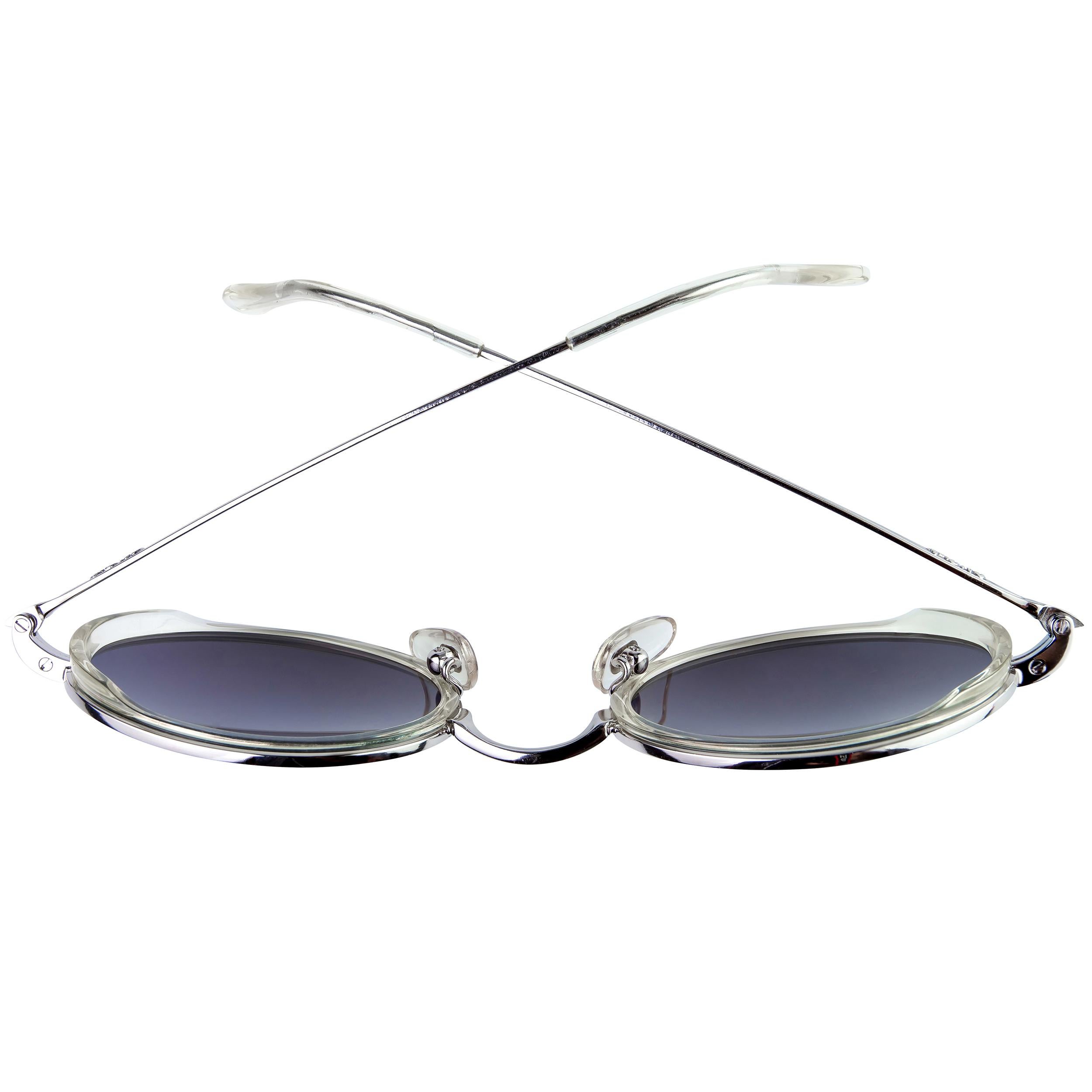 Vintage-Sonnenbrille von Lozza, hergestellt in Italien. Ovale Sonnenbrille aus den 80ern (Grau) im Angebot