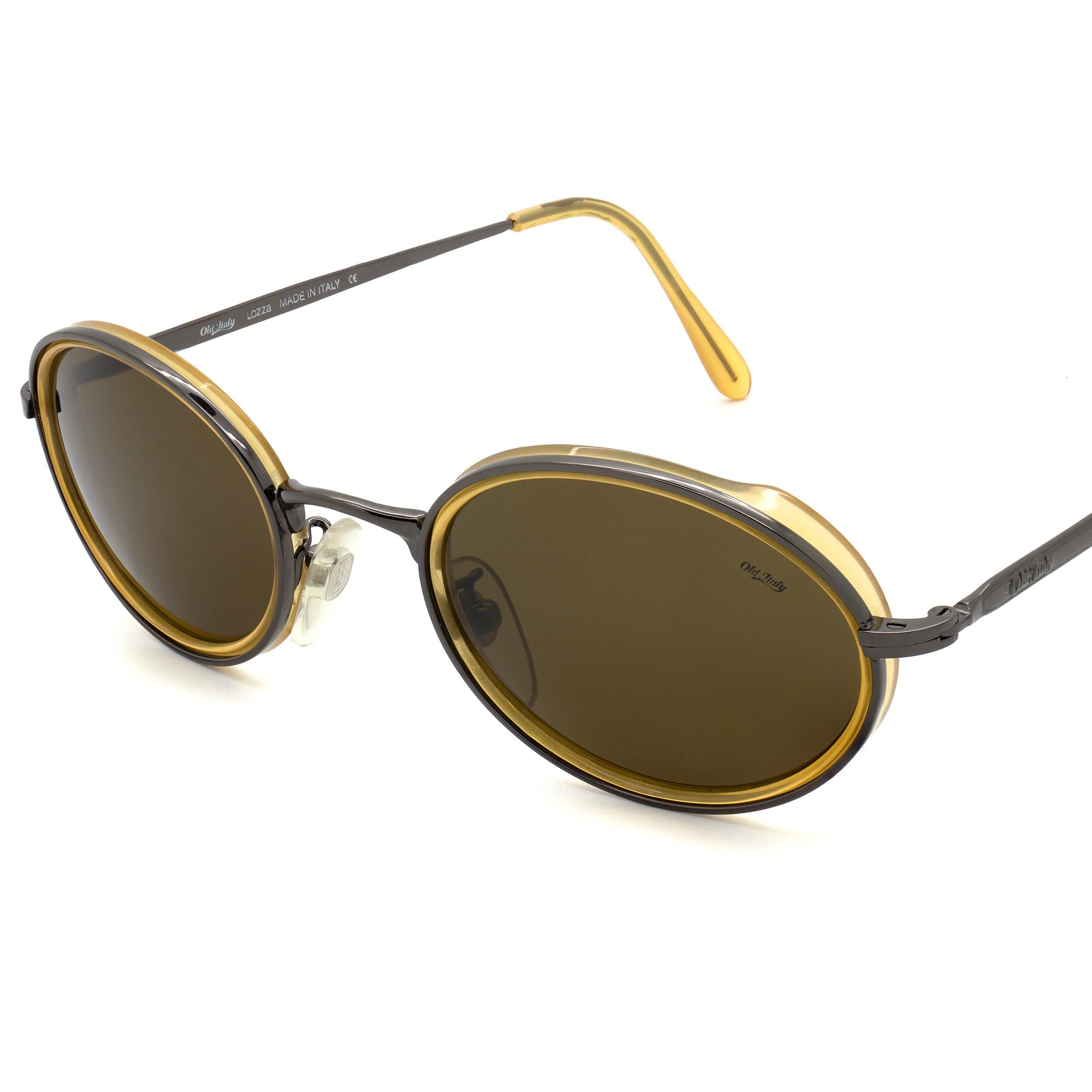 Lunettes de soleil vintage de Lozza fabriquées en Italie. Lunettes de soleil ovales des années 80 Unisexe en vente