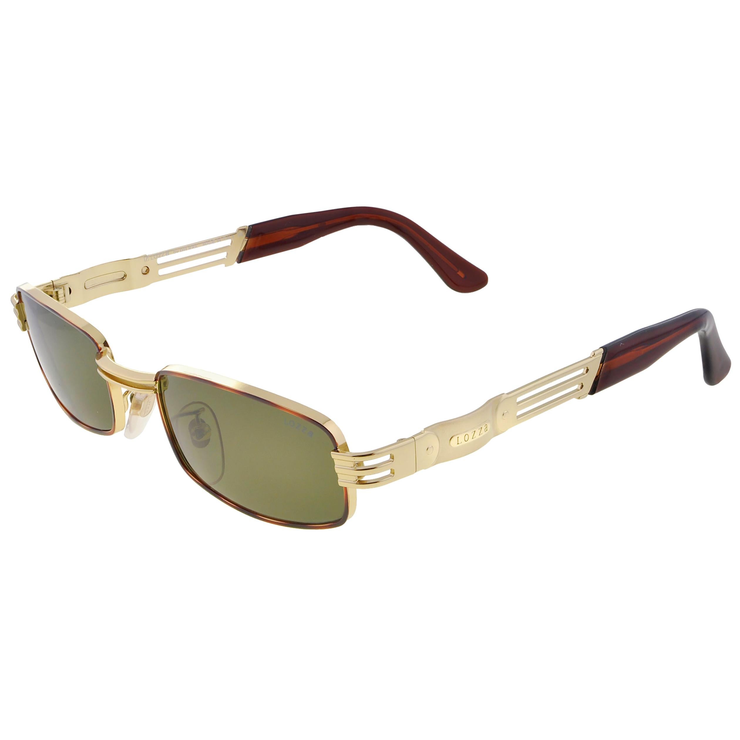 Lunettes de soleil vintage Lozza, lunettes de soleil rectangulaires de créateur, années 80 en vente