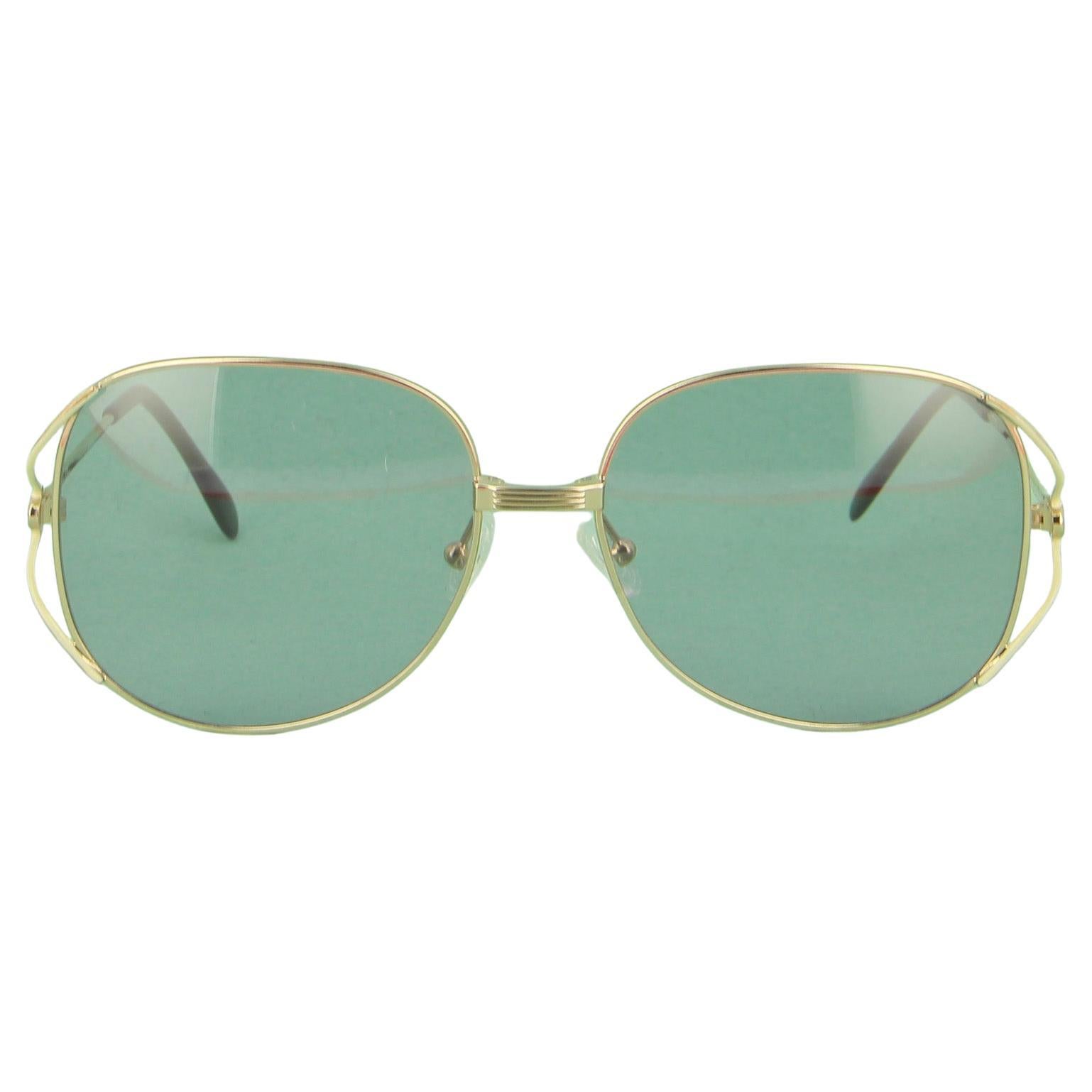 Dior Women\'s Vintage 2010’s Sunglasses - Olive and Gold Accents Vintage CHRISTIAN DIOR 2026-50 Optyl Jade Frame Sunglasses W  main image 4