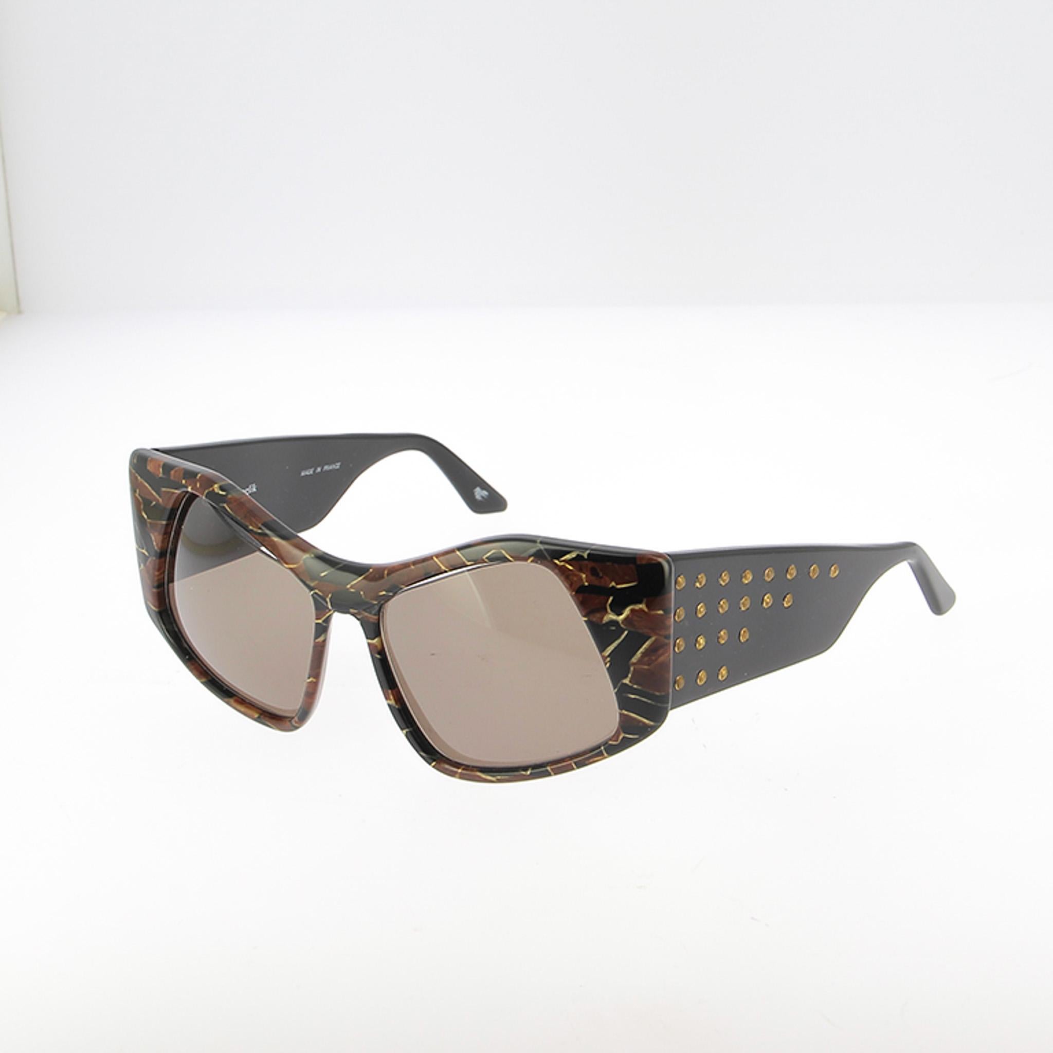 Marrone Occhiali da sole vintage degli anni '80 - Camille Unglick in vendita