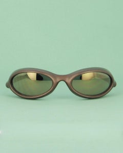 Vuarnet Vintage 2000s Unisex PVC Mirror Lens Wraparound Sunglasses