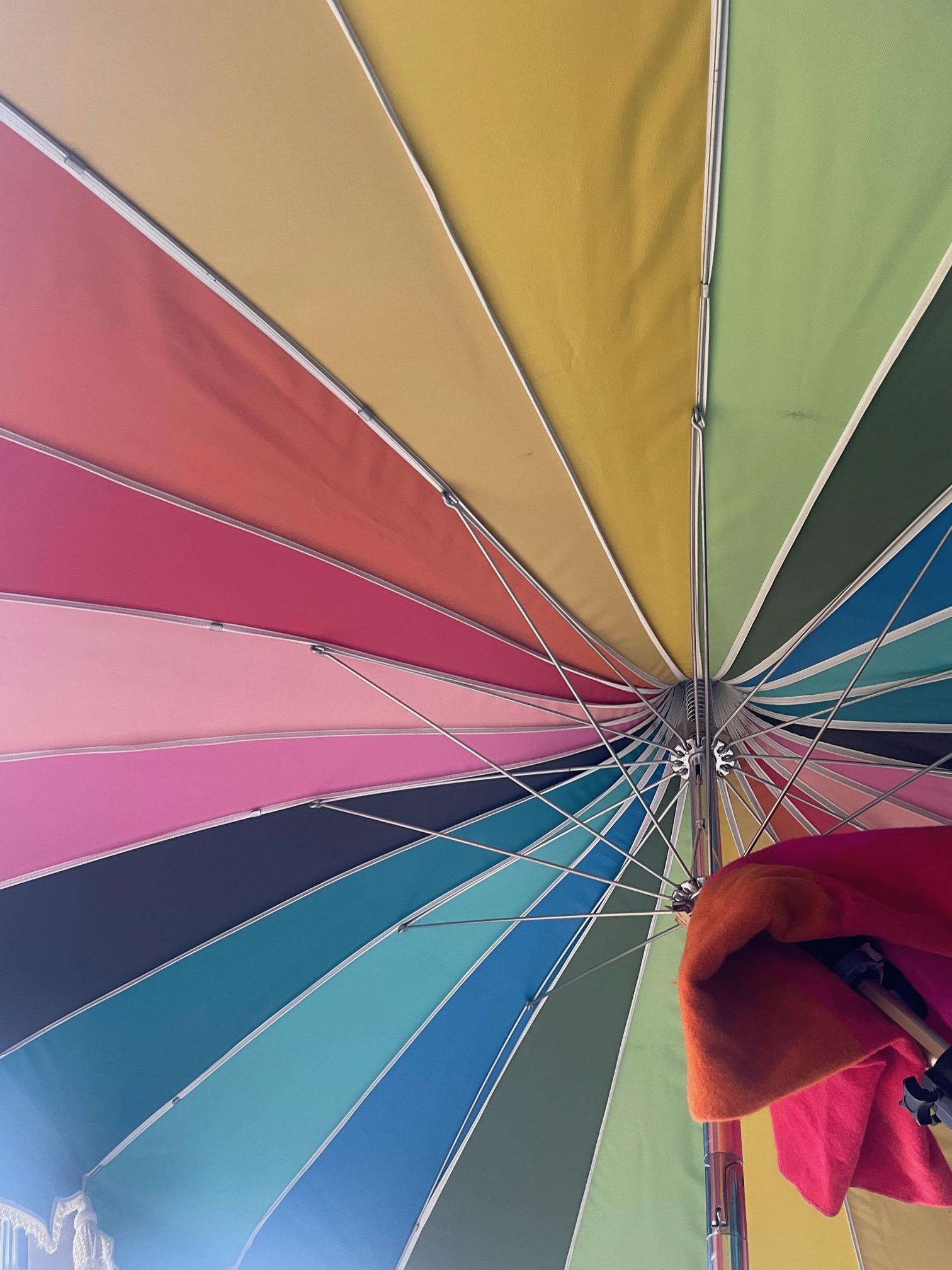 Vintage Sunmasters Umbrella Rainbow Big Top Circus Colorful Tassel Fringe 4