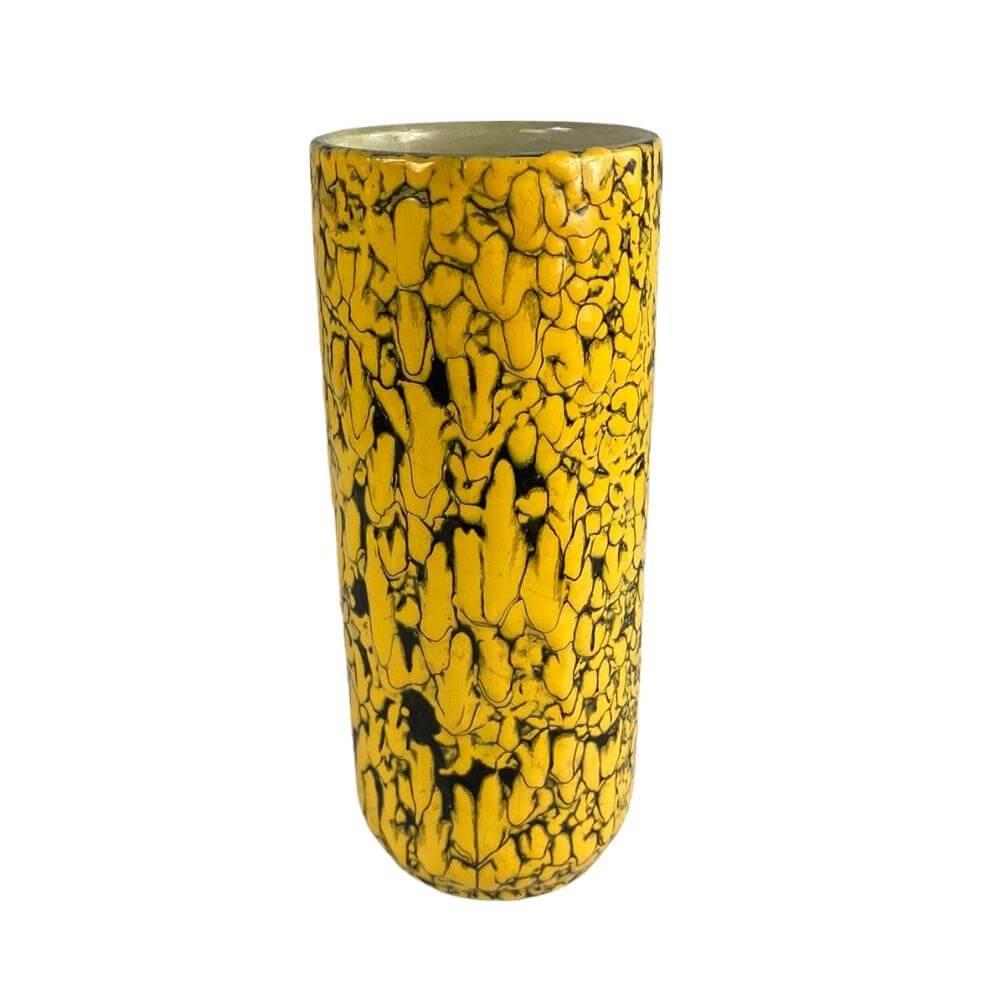 Expressionist Vintage Sunny Yellow Vase from 1970s Europe For Sale