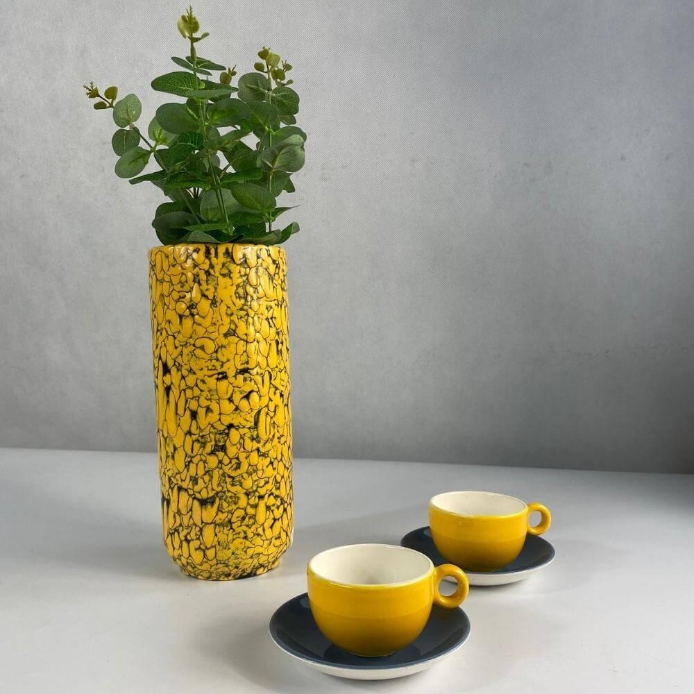 Austrian Vintage Sunny Yellow Vase from 1970s Europe For Sale