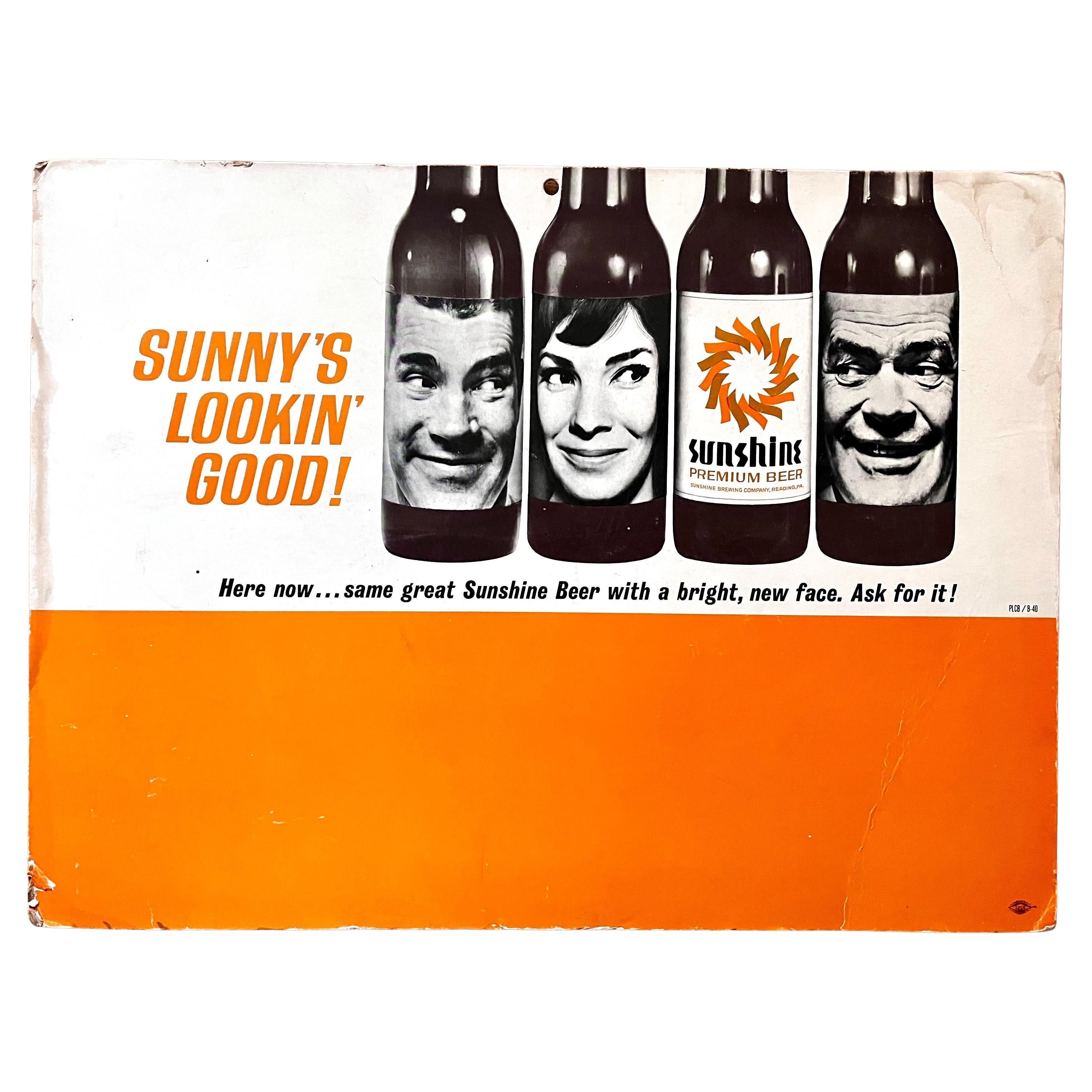 Vintage Sunshine Beer Advertising Poster, 1960
s