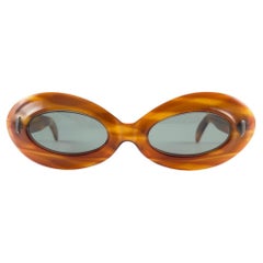 Ovaler Vintage Suntimer Victory Orange-Rahmen  1970'S Sonnenbrille Frankreich