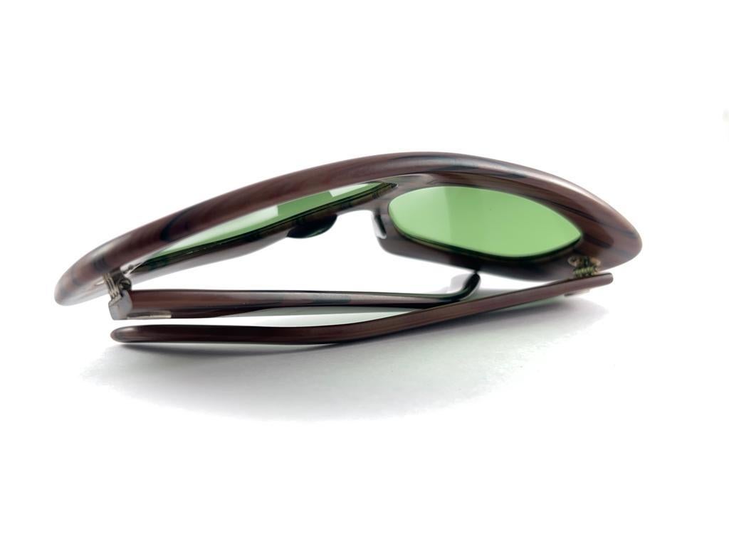 Vintage Suntimer Victory  Oversized Green Lenses 70'S Sunglasses France For Sale 7