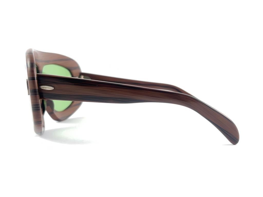 Vintage Suntimer Victory  Oversized Green Lenses 70'S Sunglasses France For Sale 1