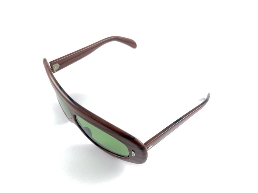 Vintage Suntimer Victory  Oversized Green Lenses 70'S Sunglasses France For Sale 2