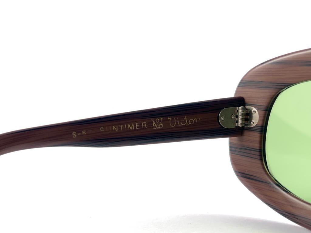 Vintage Suntimer Victory  Oversized Green Lenses 70'S Sunglasses France For Sale 4