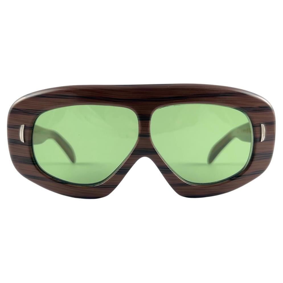 Vintage Suntimer Victory  Oversized Green Lenses 70'S Sunglasses France For Sale