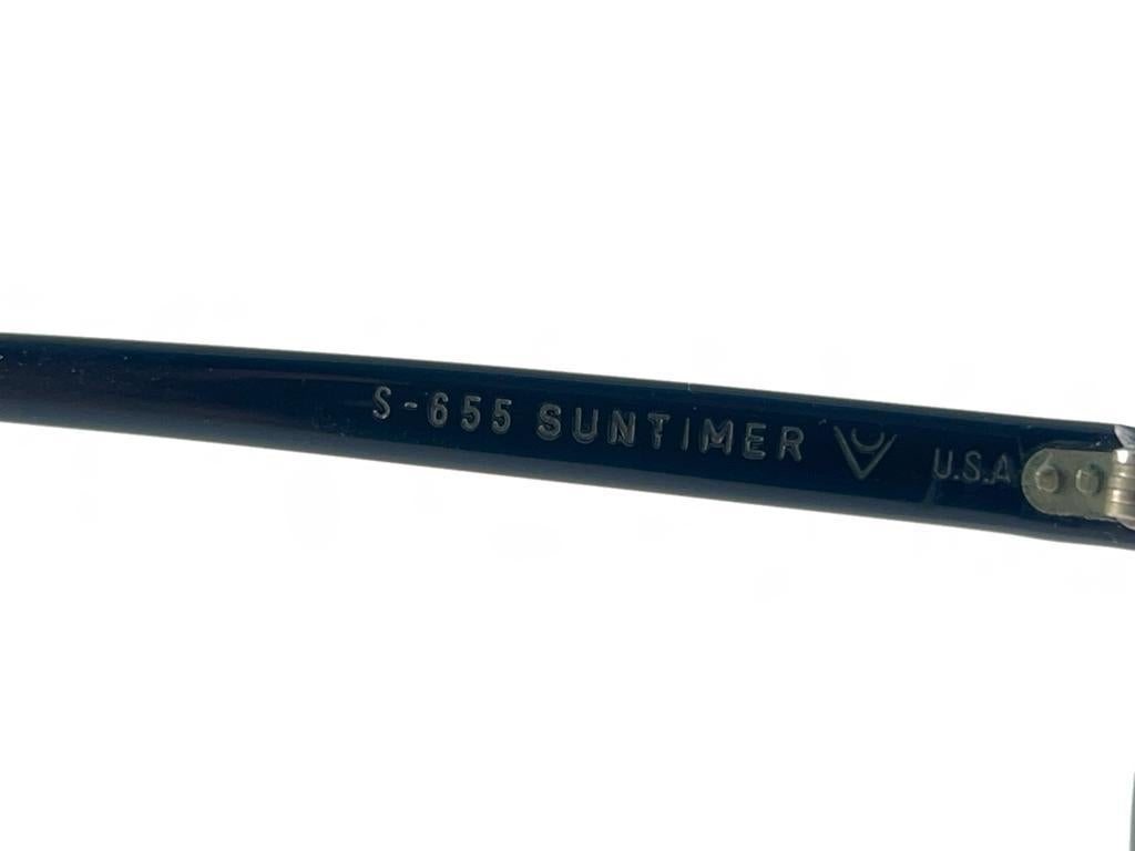 Lunettes de soleil Vintage Suntimer Victory S 655 Black Made in France 1960's  en vente 3