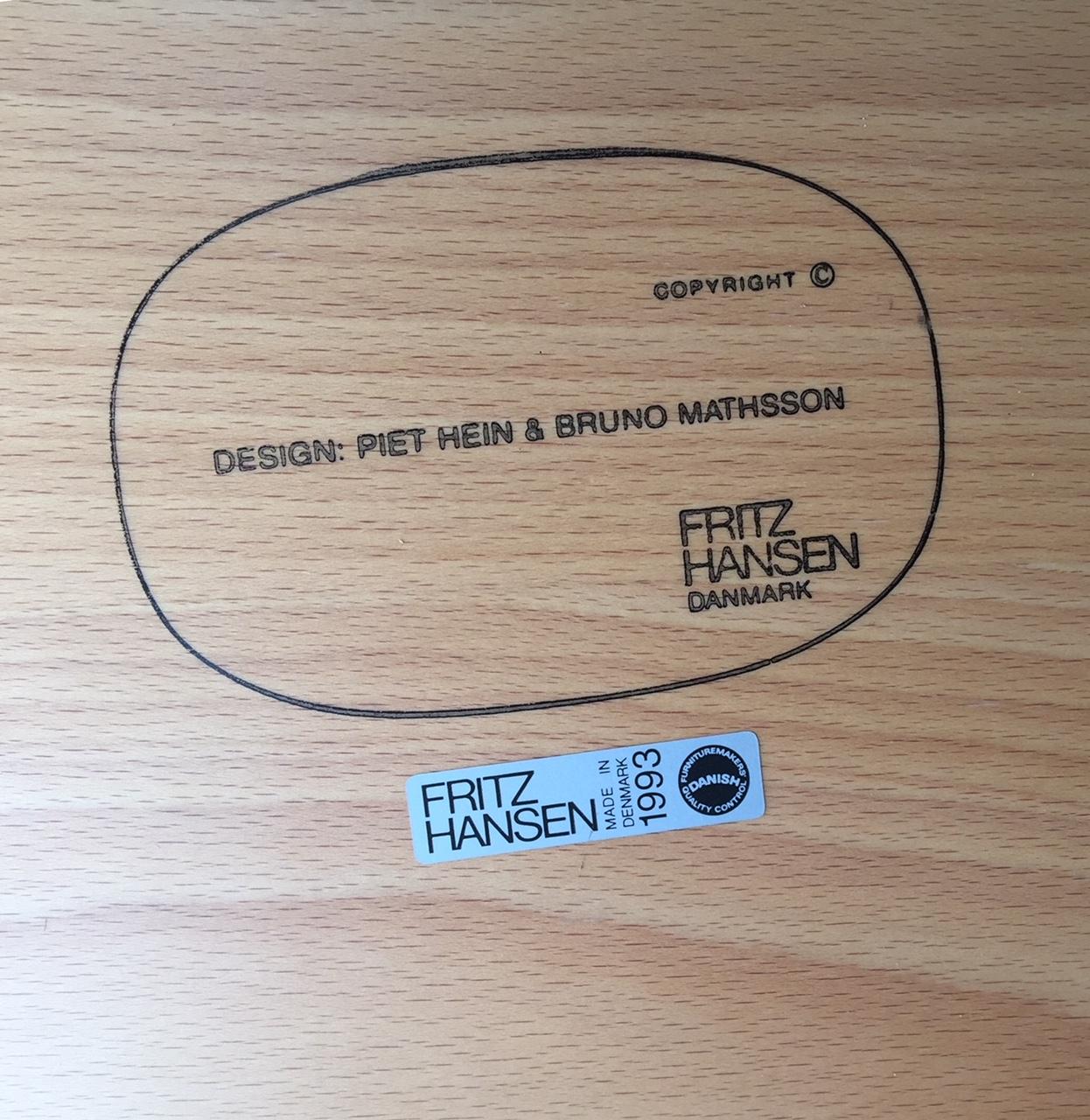 Mid-Century Modern Table de salle à manger vintage spectaculaire par Piet Hein & Bruno Mathsson, Fritz Hansen en vente