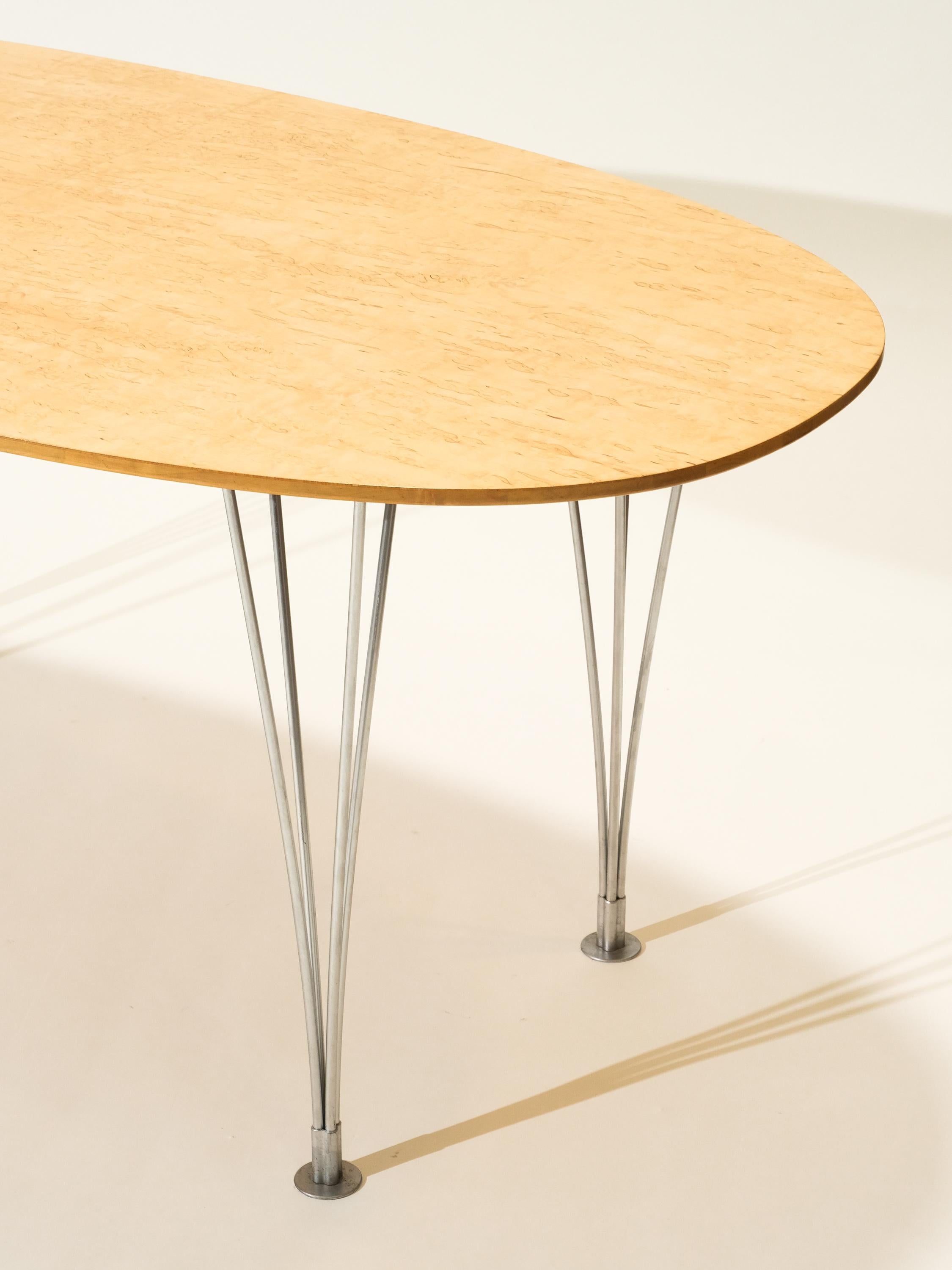Scandinave moderne Super table de salle à manger Ellipse de Bruno Mathsson en bouleau de Masur en vente