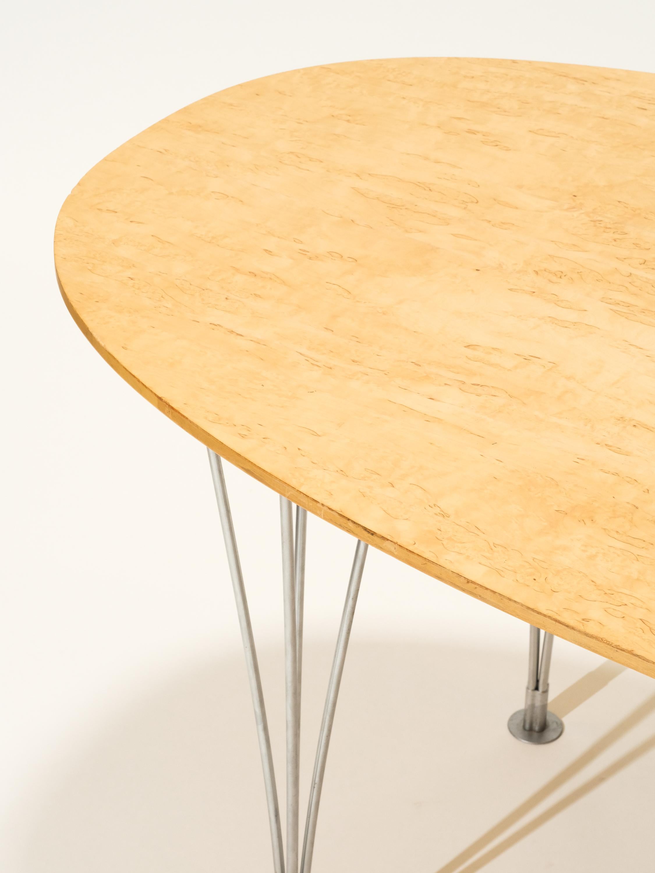 Vintage Super Ellipse Dining Table by Bruno Mathsson in Masur Birch In Good Condition For Sale In Helsinki, FI