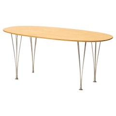 Super table de salle à manger Ellipse de Bruno Mathsson en bouleau de Masur