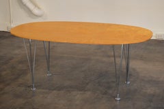 Vintage Super Ellipse Table by Bruno Mathsson in Masur Birch