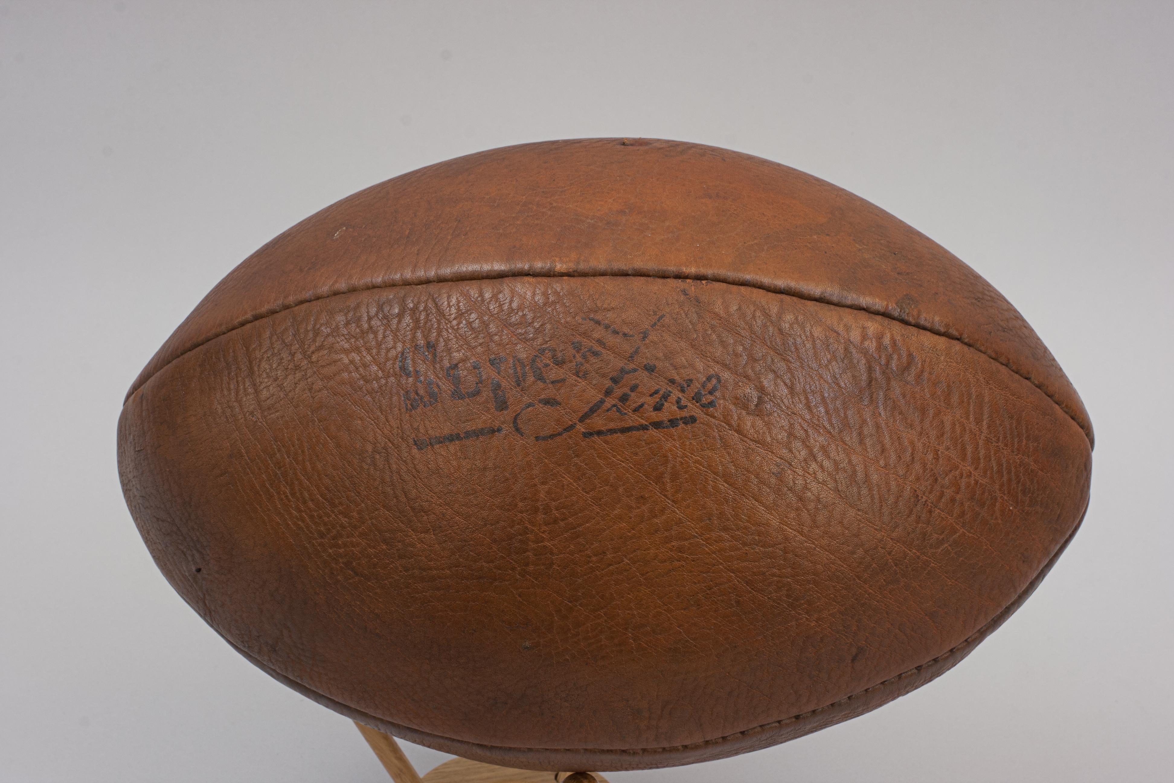 Vintage 'super Fine' Leather Rugby Ball 5