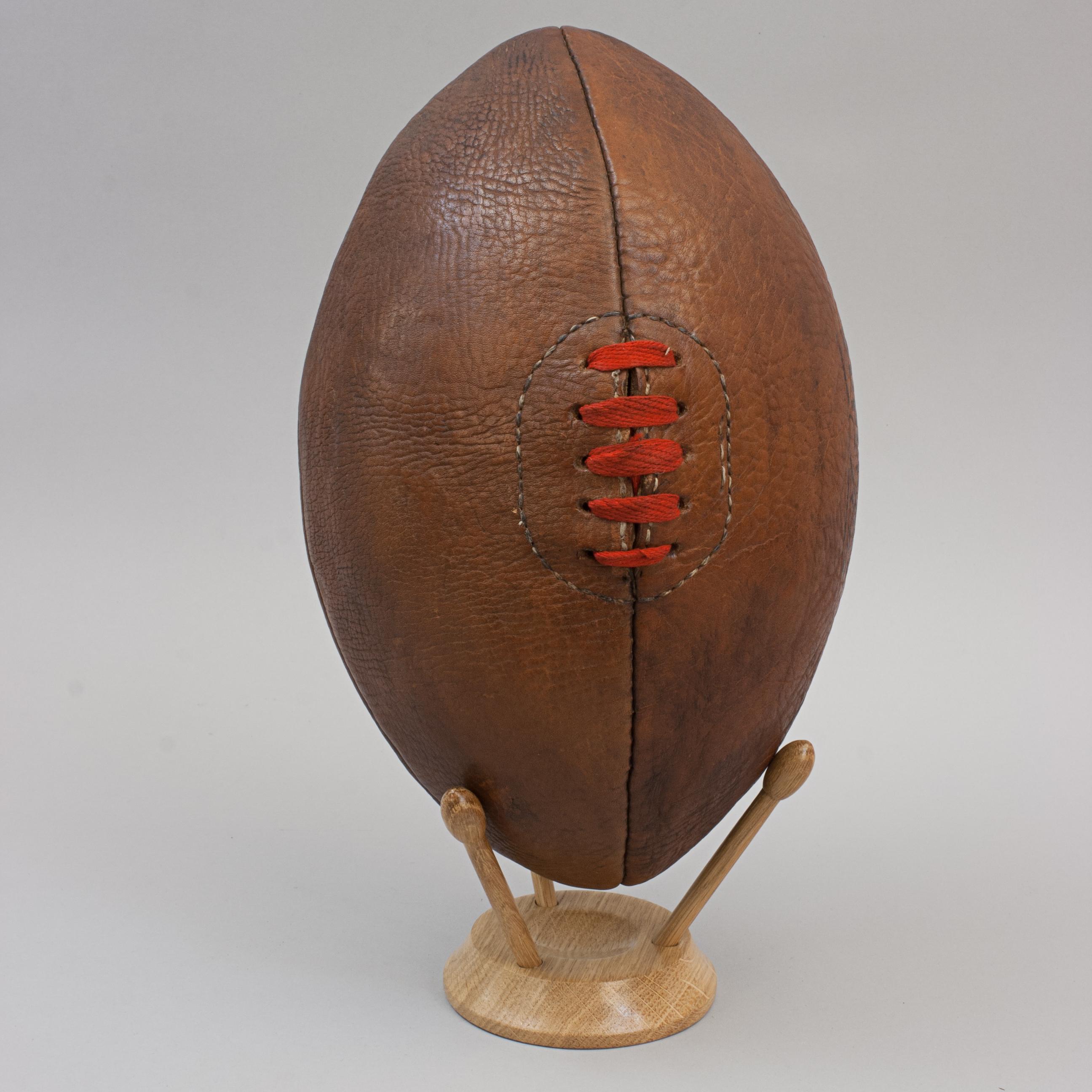 Vintage 'super Fine' Leather Rugby Ball 7