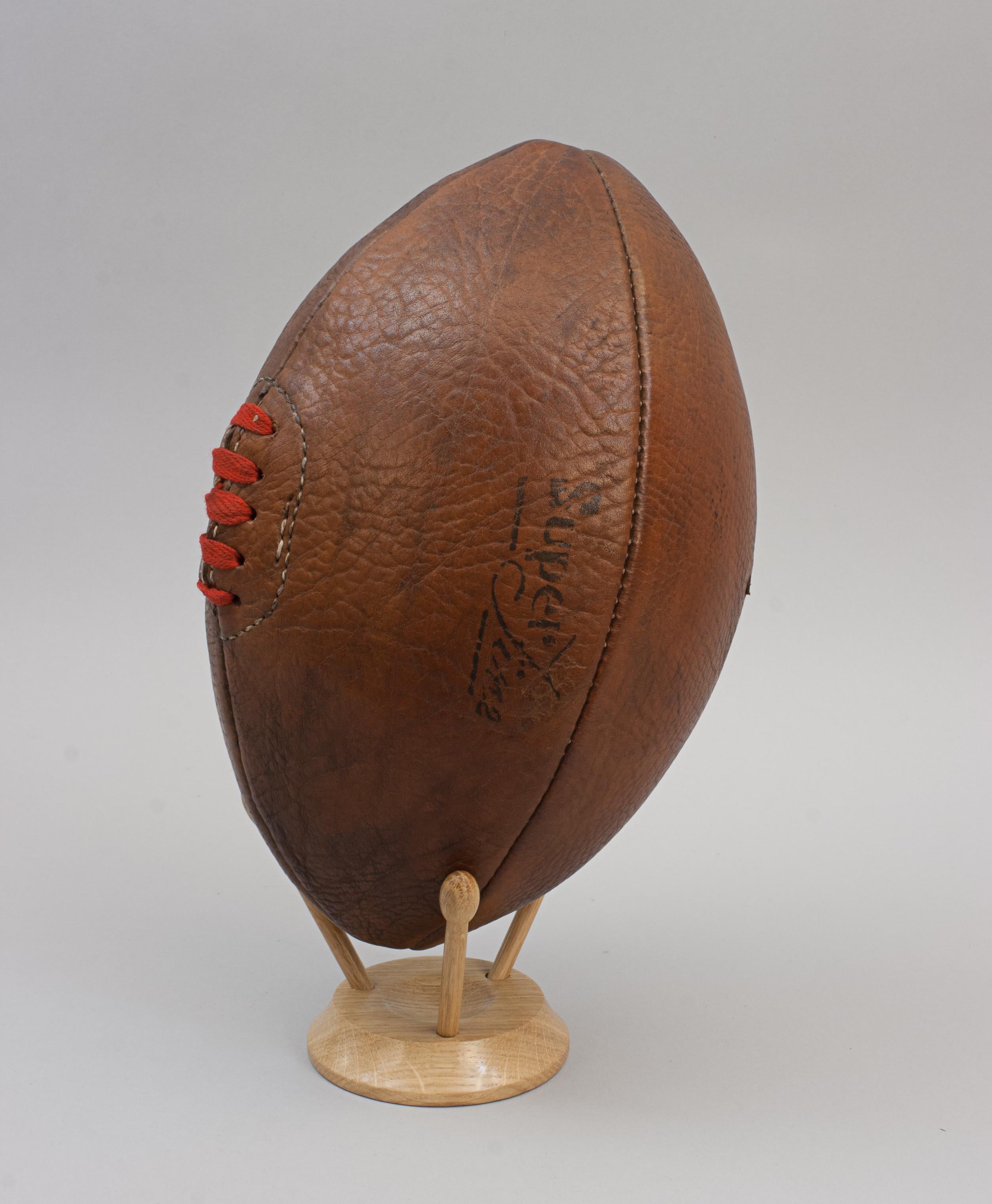vintage leather rugby ball