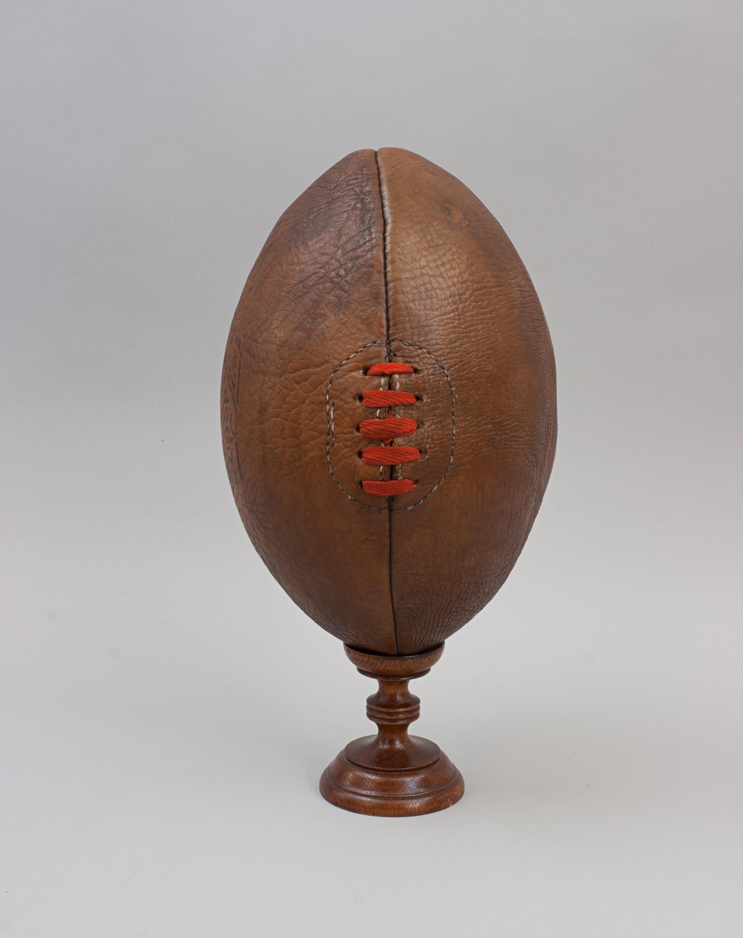 Vintage 'super Fine' Leather Rugby Ball 1