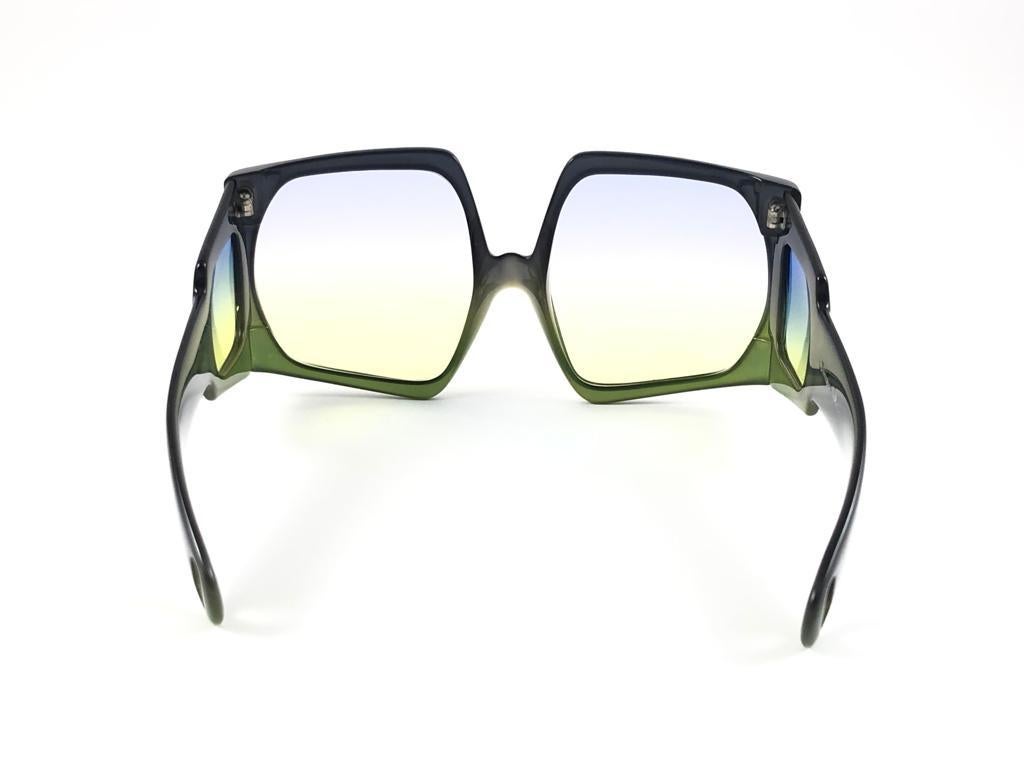 Super rares lunettes de soleil vintage Christian Dior Optyl Translucide D01 vertes des années 1970 en vente 7