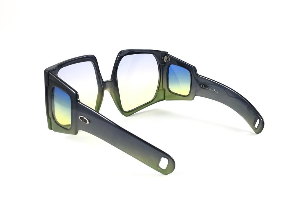 Vintage Super Seltene Christian Dior Optyl Transluzente D01 Grüne 1970er Jahre Sonnenbrille im Angebot 7