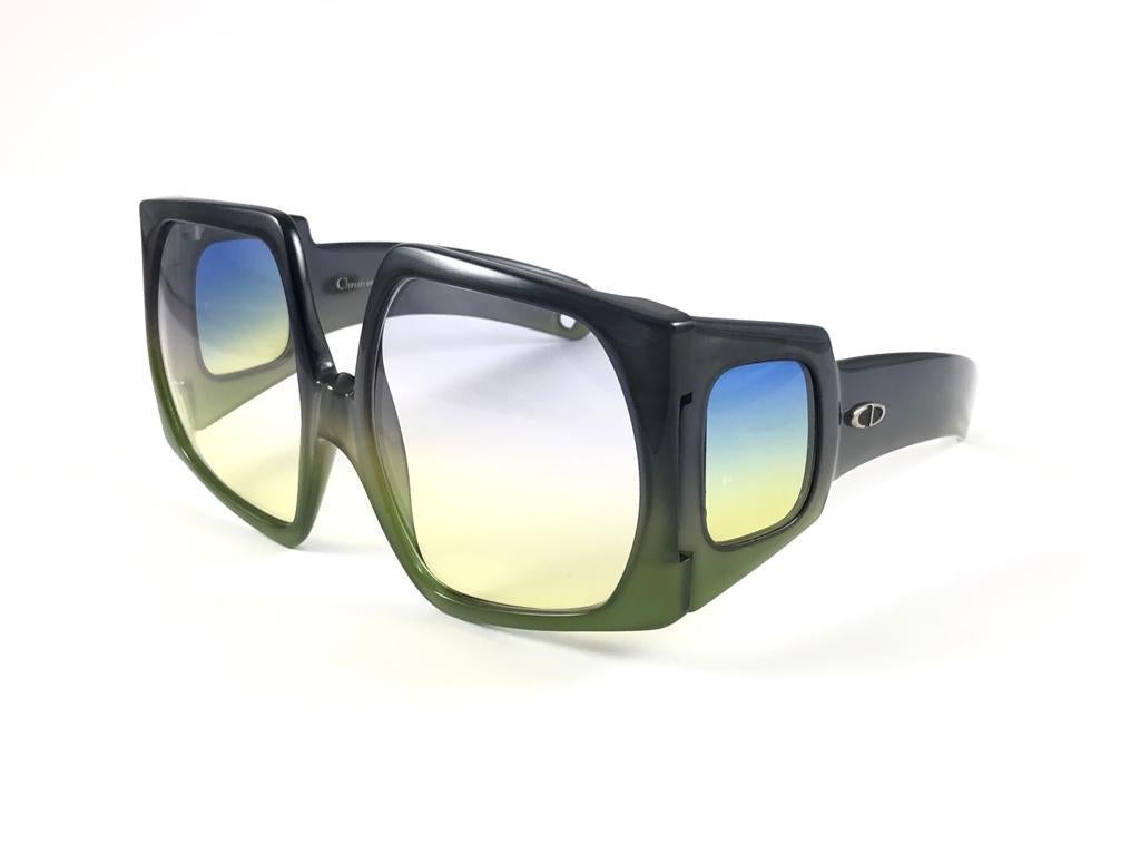 Vintage Super Seltene Christian Dior Optyl Transluzente D01 Grüne 1970er Jahre Sonnenbrille im Zustand „Neu“ im Angebot in Baleares, Baleares