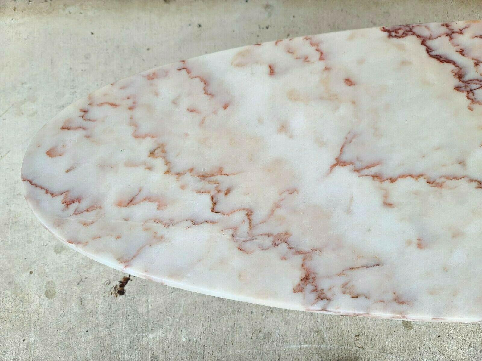 Table basse italienne vintage en planches de surf avec plateau en marbre et faux bambou en vente 2