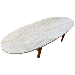 Vintage Surfboard Travertine Coffee Table