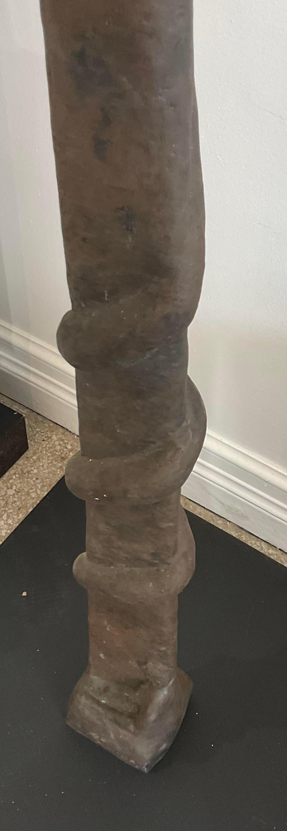 Vintage Surrealist Abstract Thom Cooney Crawford Bronze Totem Sculpture In Good Condition For Sale In west palm beach, FL