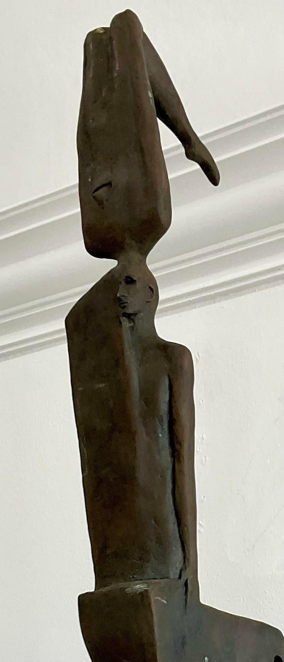 Vintage Surrealist Abstract Thom Cooney Crawford Bronze Totem Sculpture For Sale 2