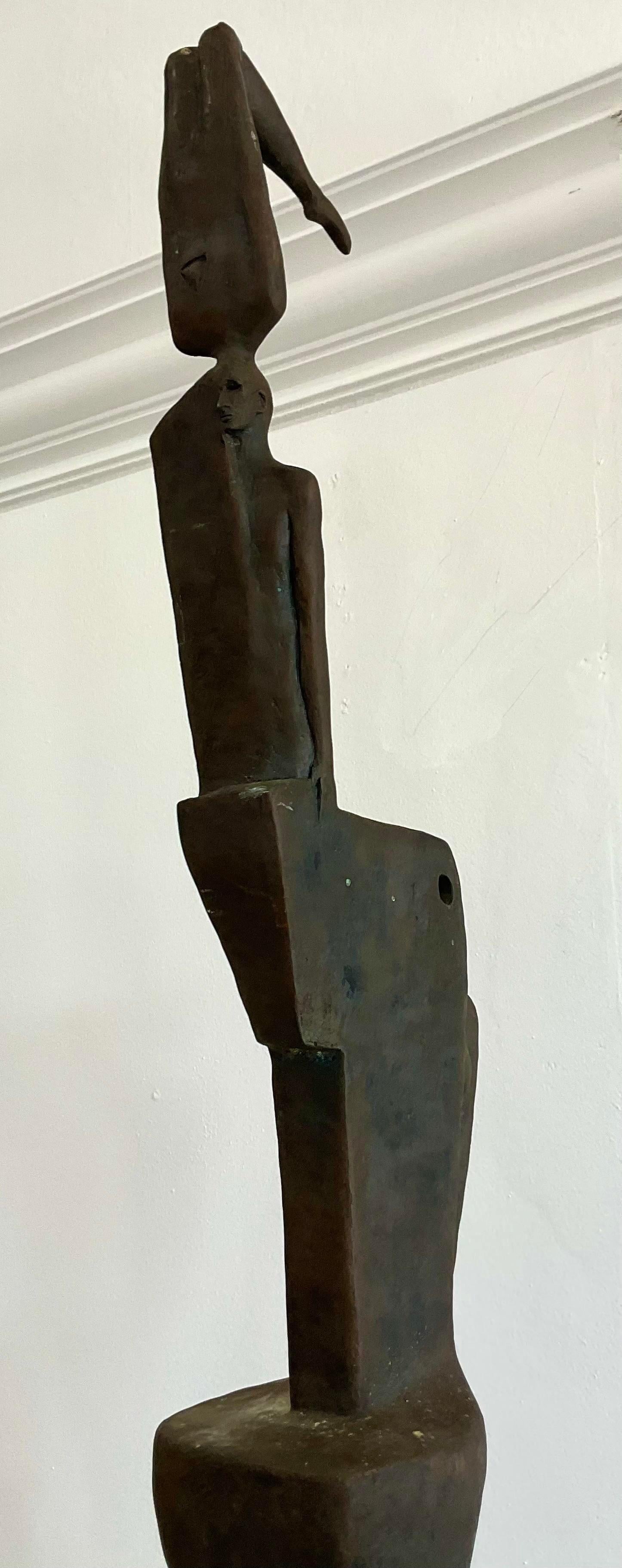 Vintage Surrealist Abstract Thom Cooney Crawford Bronze Totem Sculpture For Sale 4