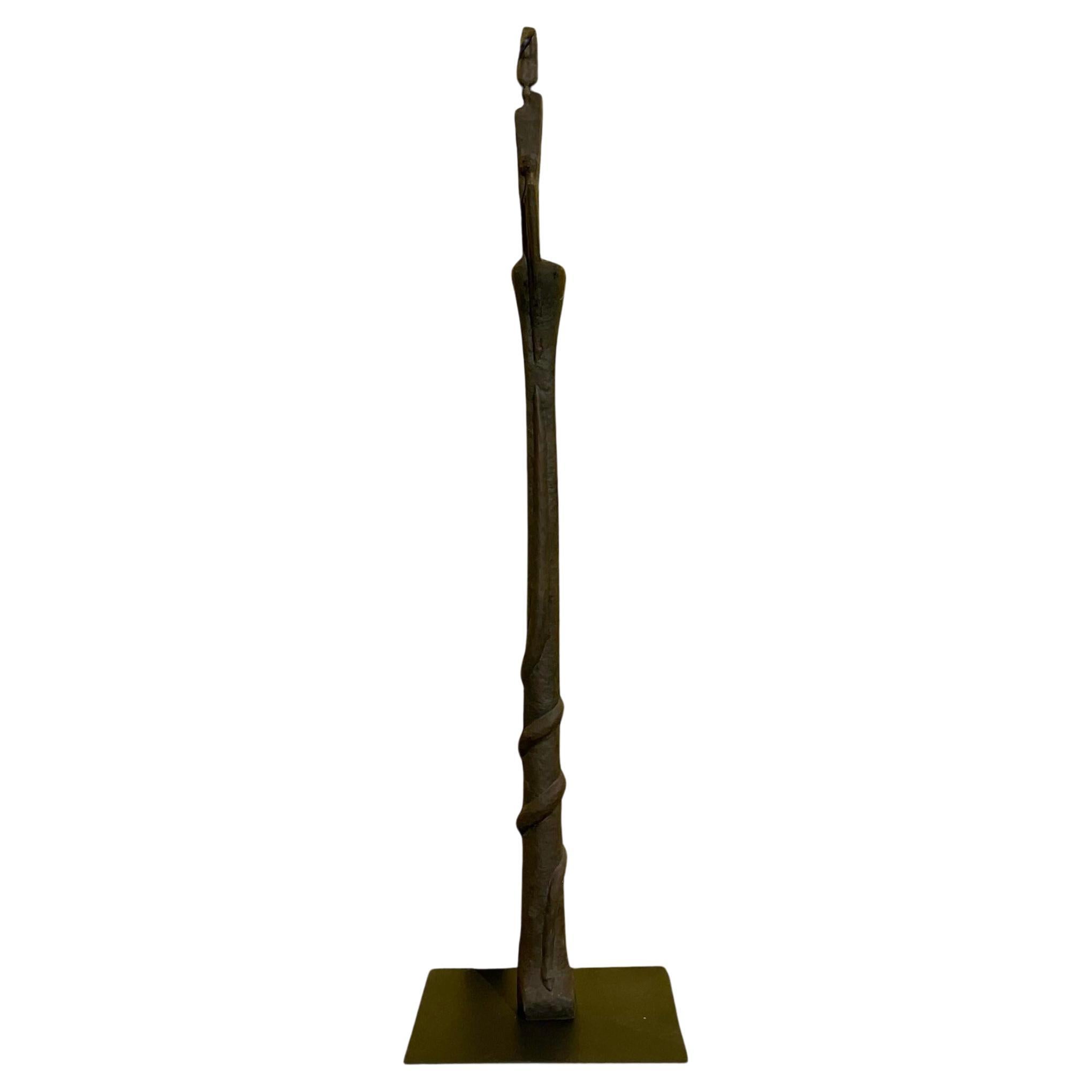 Vintage Surrealist Abstract Thom Cooney Crawford Bronze Totem Sculpture For Sale