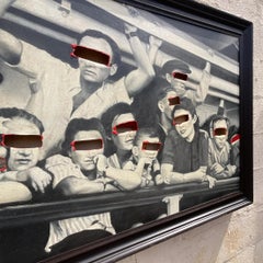 Vintage Surrealist Signed Original Oil Painting on Canvas “Passengers