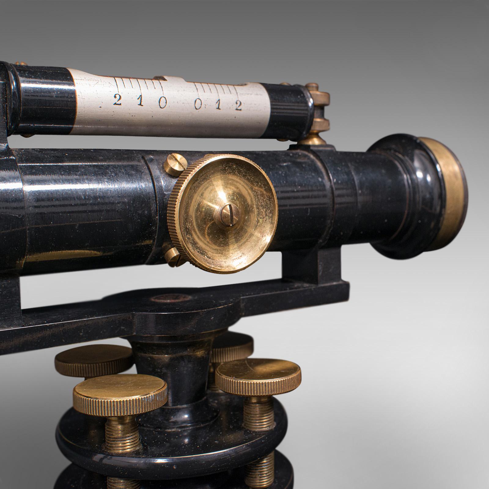 20th Century Vintage Surveyor's Level, Brass, Scientific Instrument, Engineering, Circa 1950 For Sale