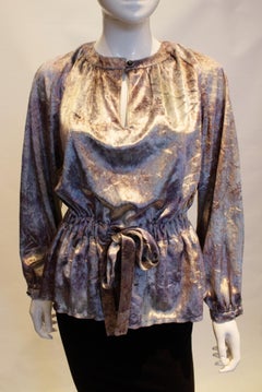 Vintage-Oberteil aus Seidenvelours von Susan Small