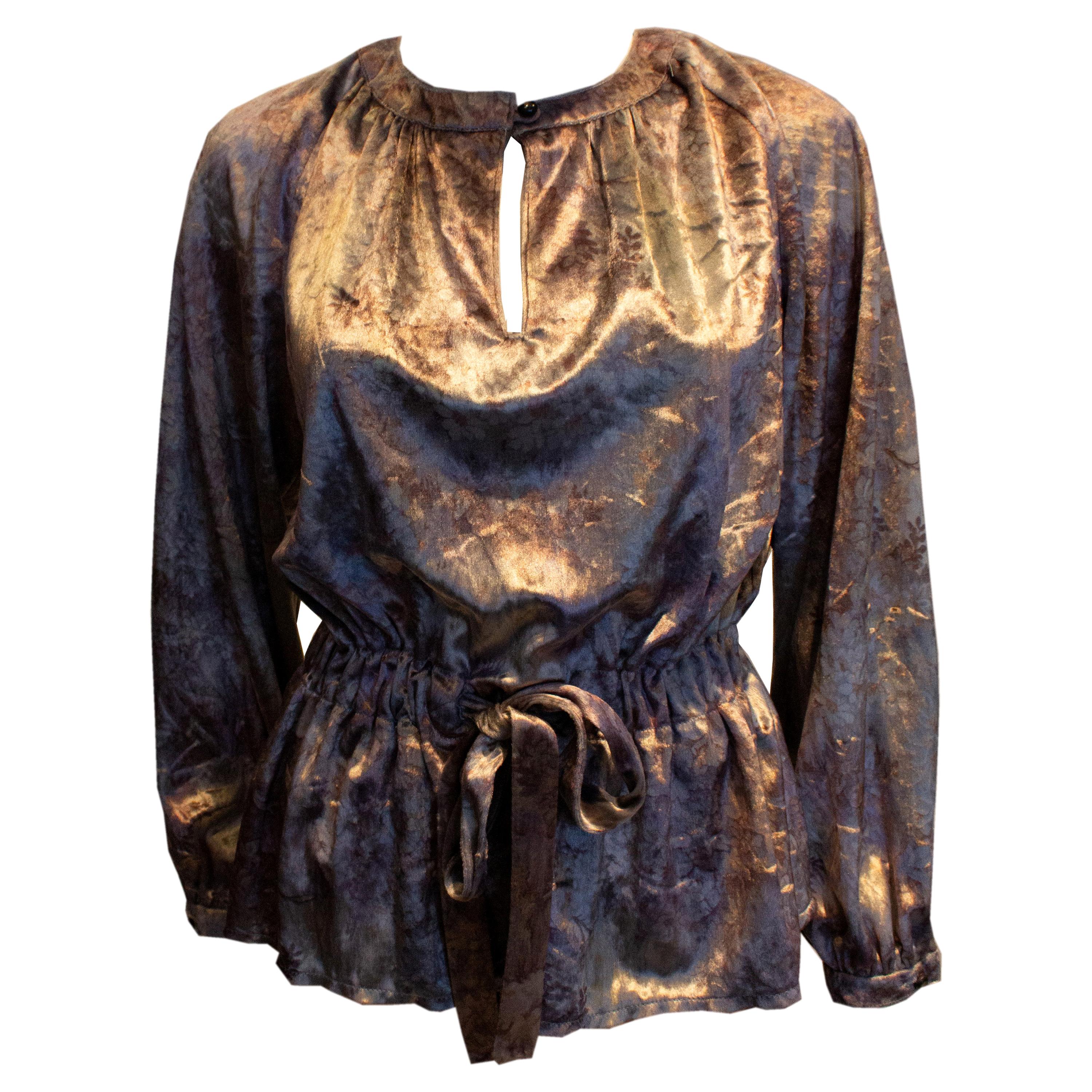 Vintage Susan Small Silk Velvet Top For Sale