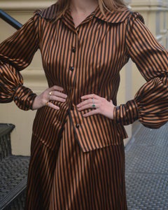 Vintage Susan Small Striped Skirt + Blouse Ensemble