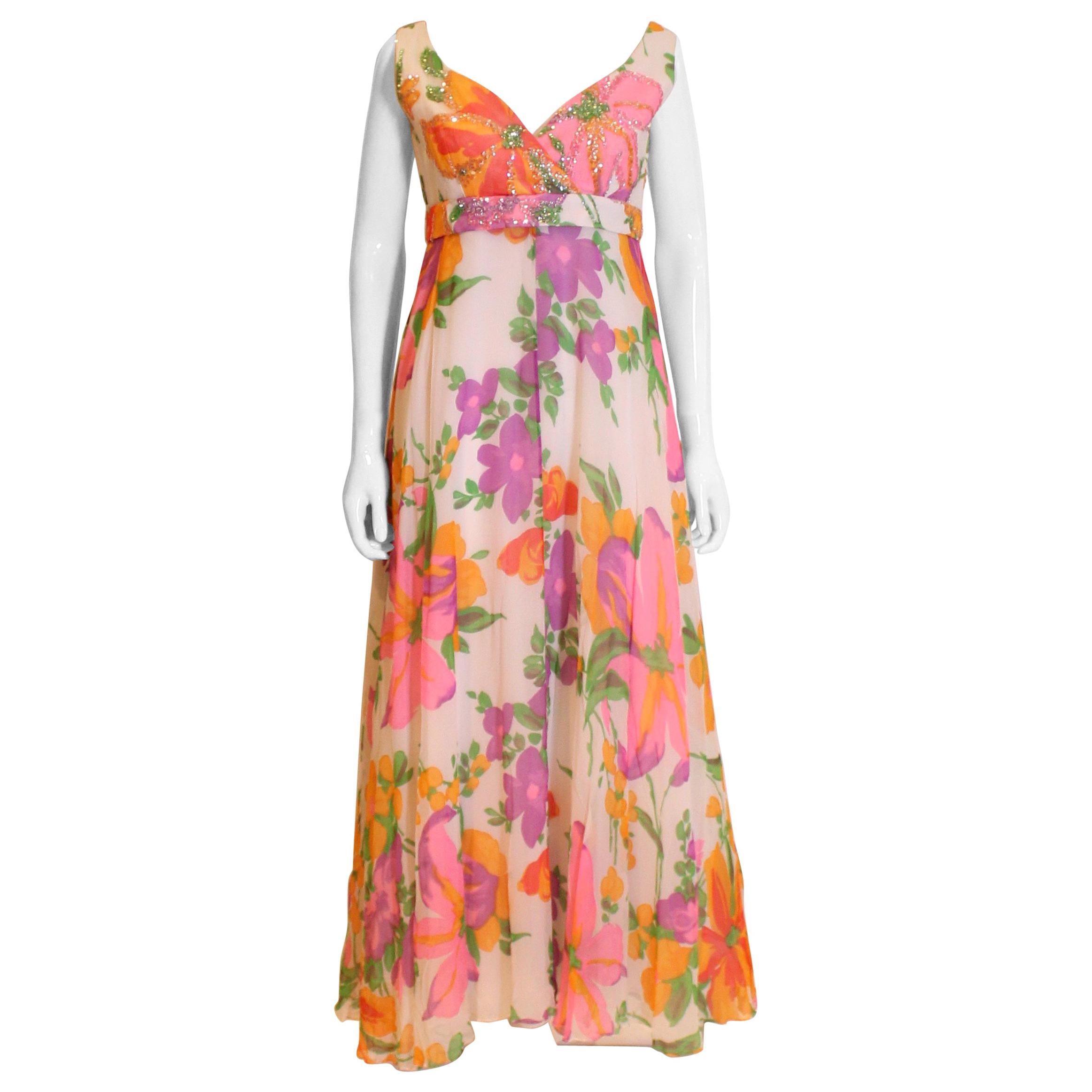Vestido de noche de verano vintage Susan Small en venta