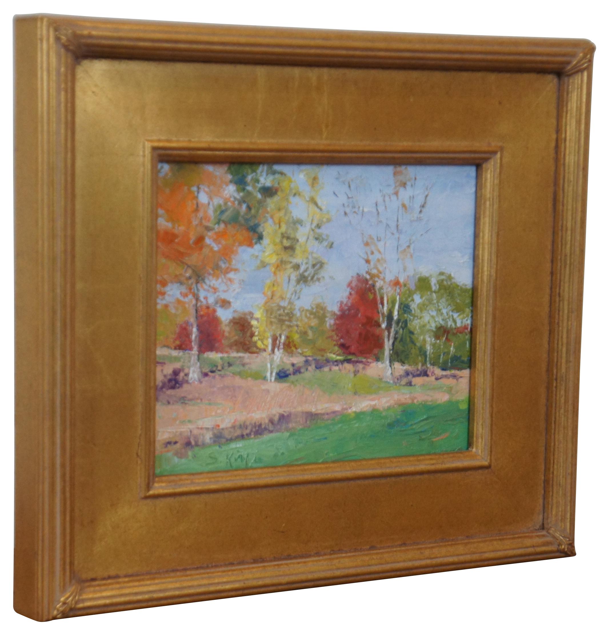 Expressionniste Peinture  l'huile impressionniste vintage Susie King - Paysage d'automne en vente
