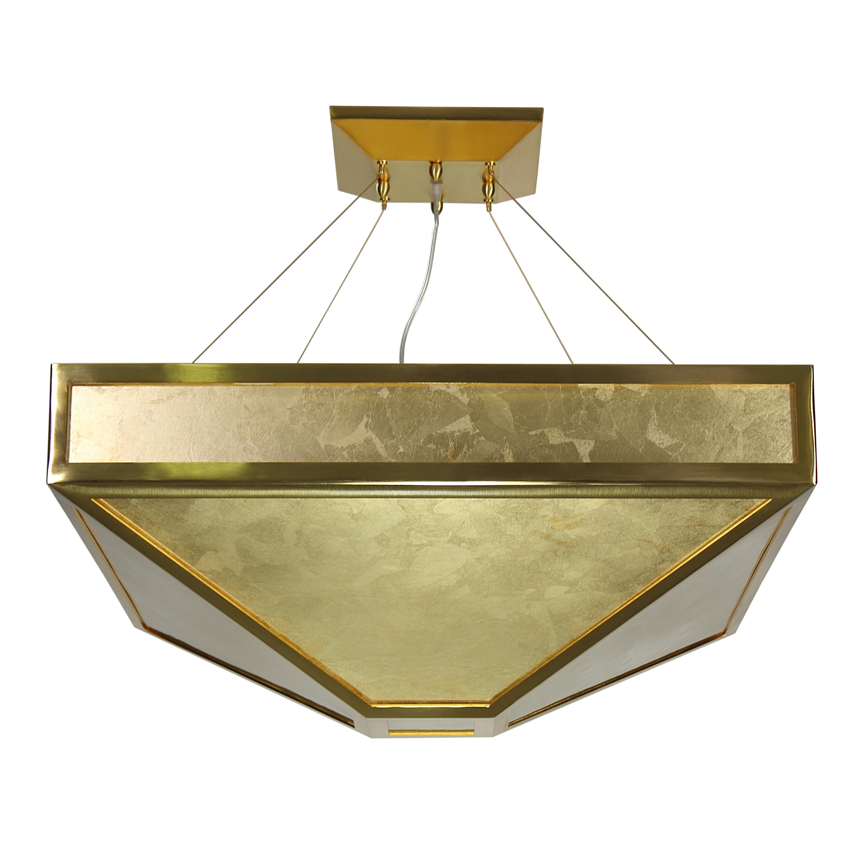 Vintage Suspension in Murano Glass with Golden Leaf by Multiforme