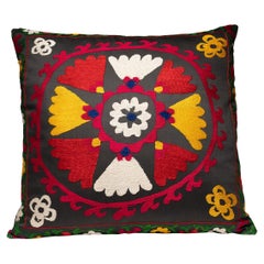Vintage Suzani Embroidery Throw Pillow