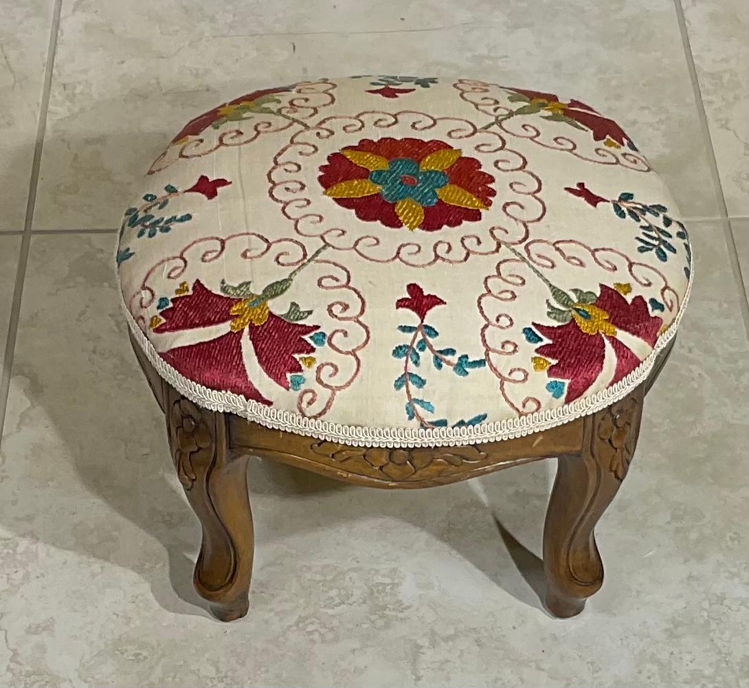 Vintage Suzani Foot Stool For Sale 3
