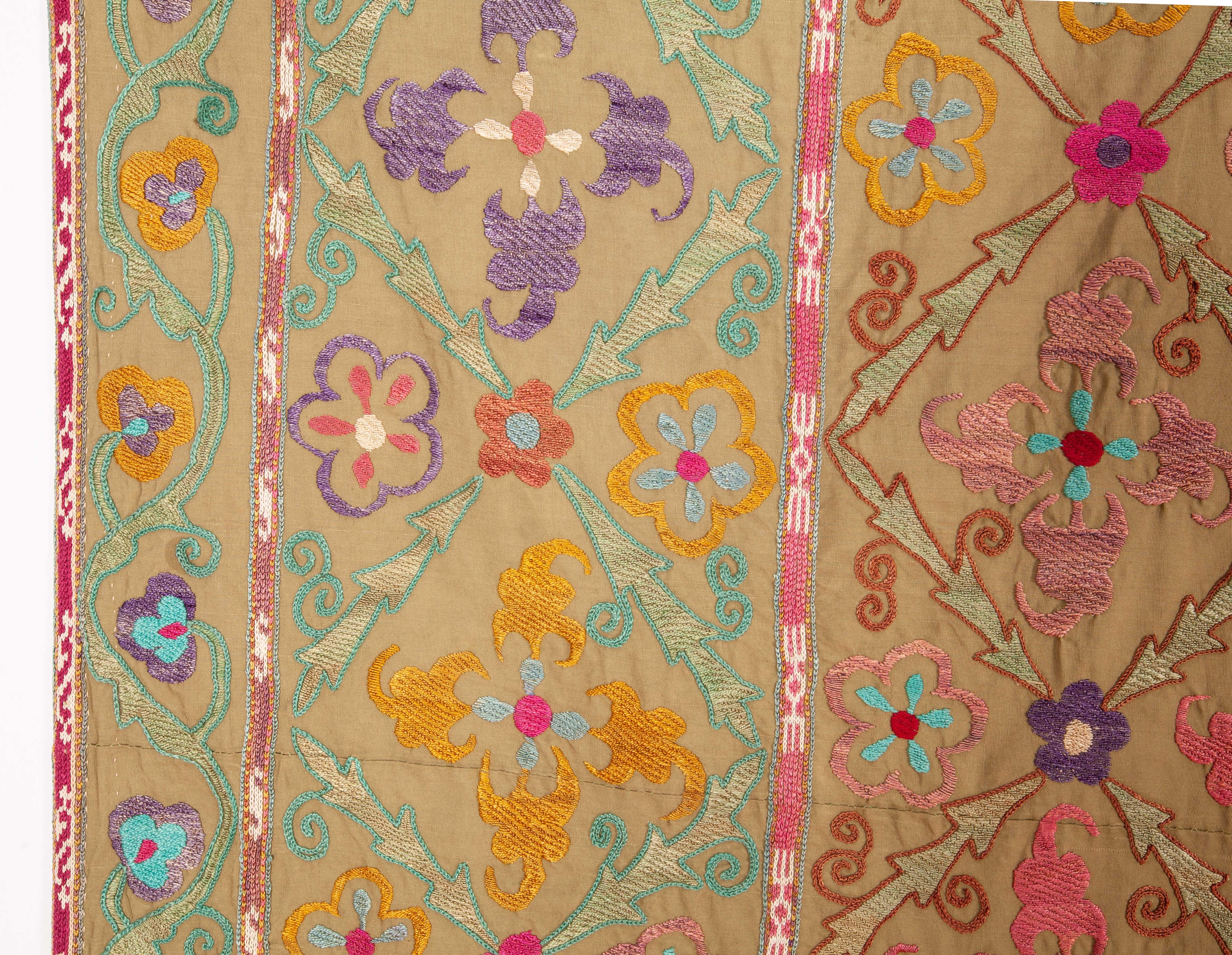 Silk Vintage Suzani from Bukhara Uzbekistan, 1960s-1970s