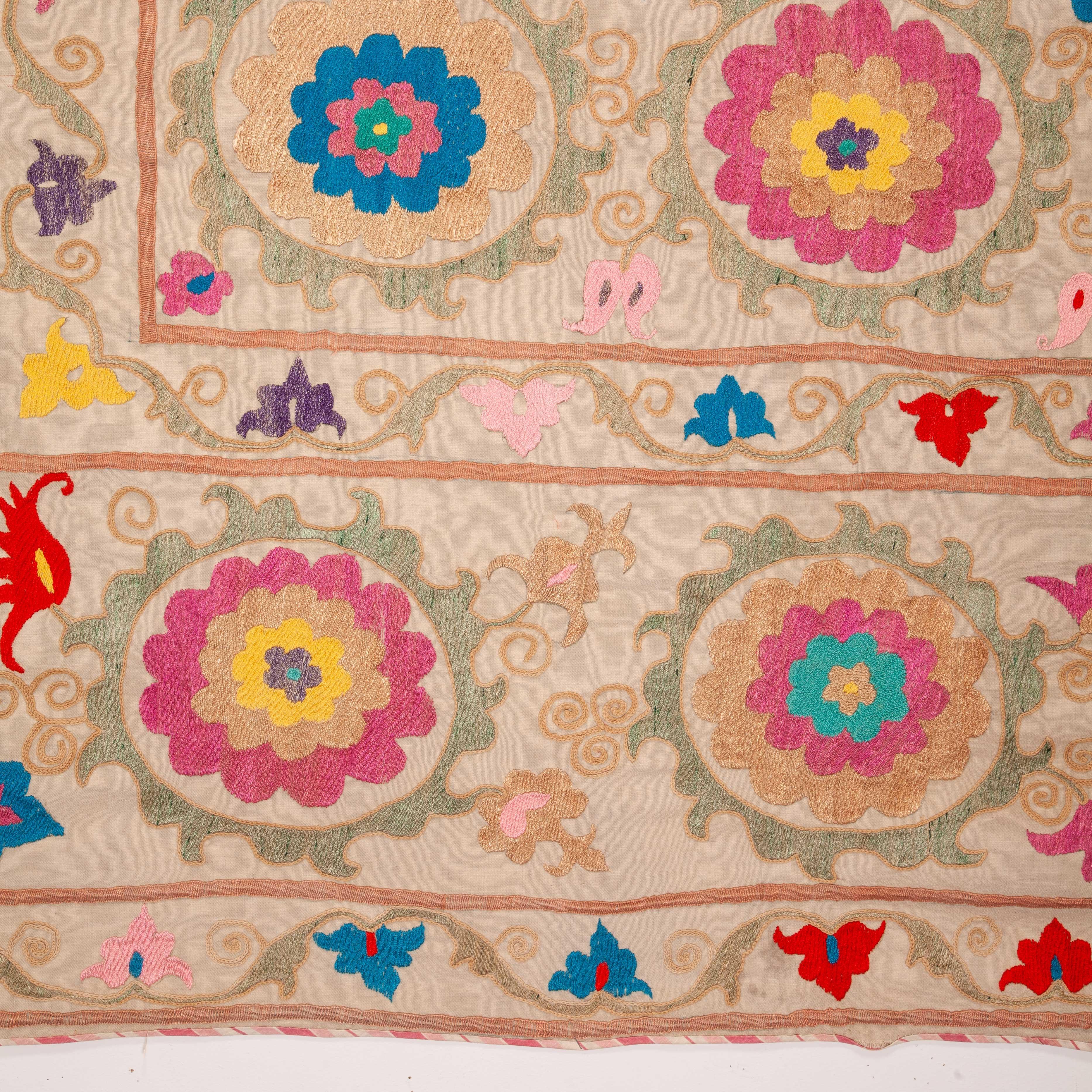Embroidered Vintage Suzani from Bukhara, Uzbekistan, 1980s