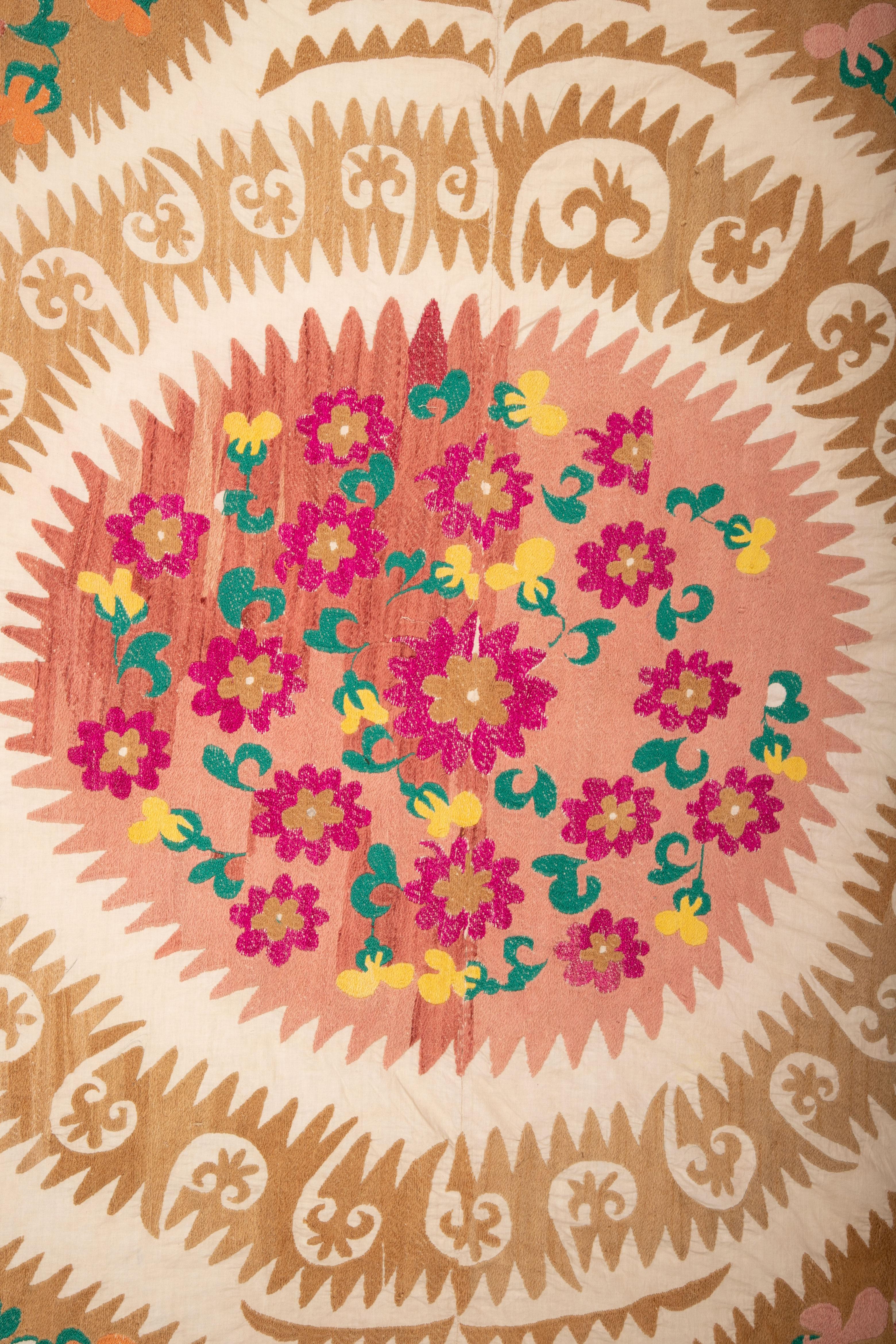 Embroidered Vintage Suzani from Samarkand Uzbekistan, 1970s For Sale