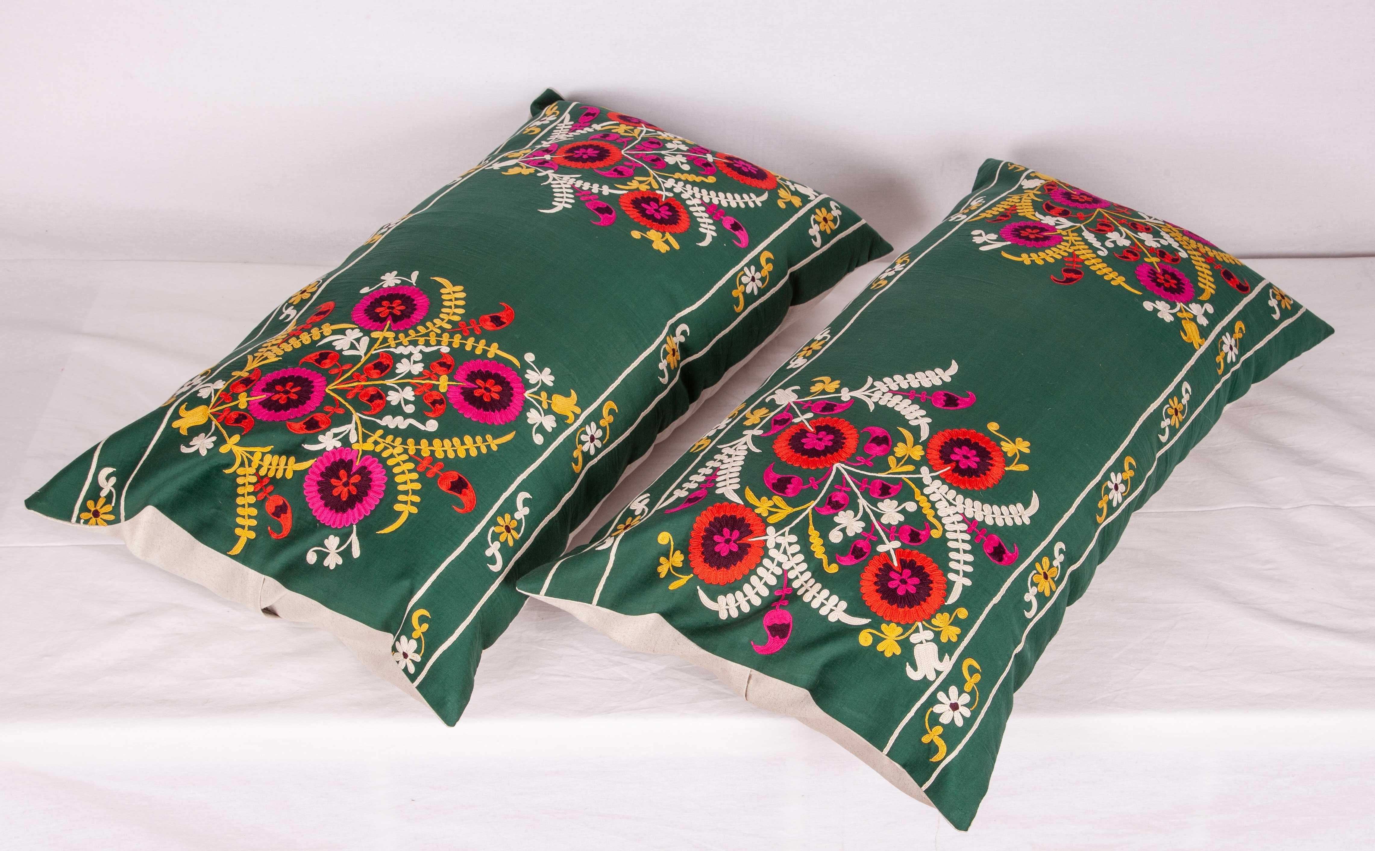 Embroidered Vintage Suzani Pillow Case, Cuhion Cover, Mid-20th Century