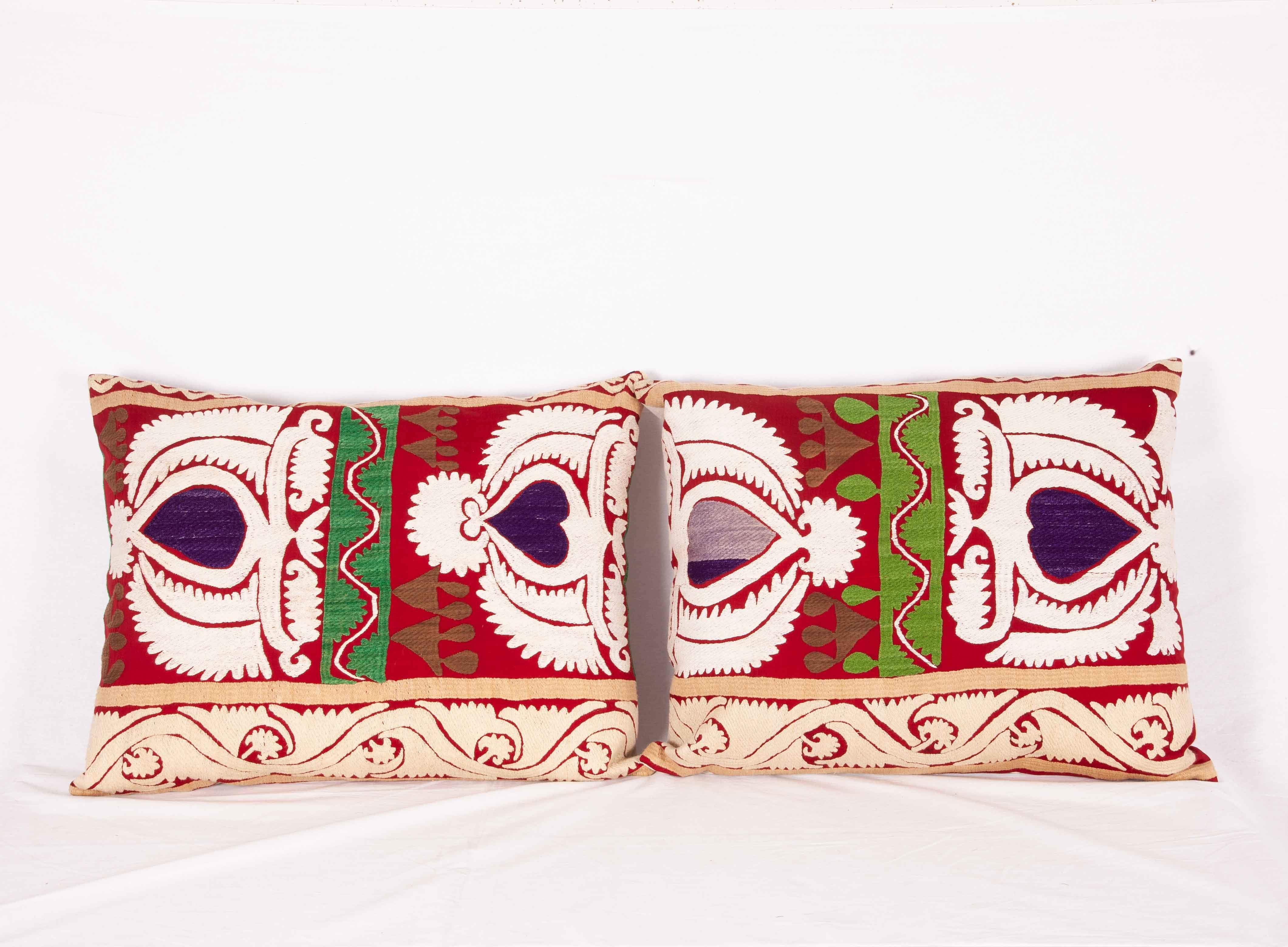 Uzbek Vintage Suzani Pillow Cases, Cushion Covers, Mid-20th Century For Sale